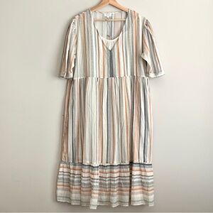 WORLD MARKET Striped Pleated Dress NWT